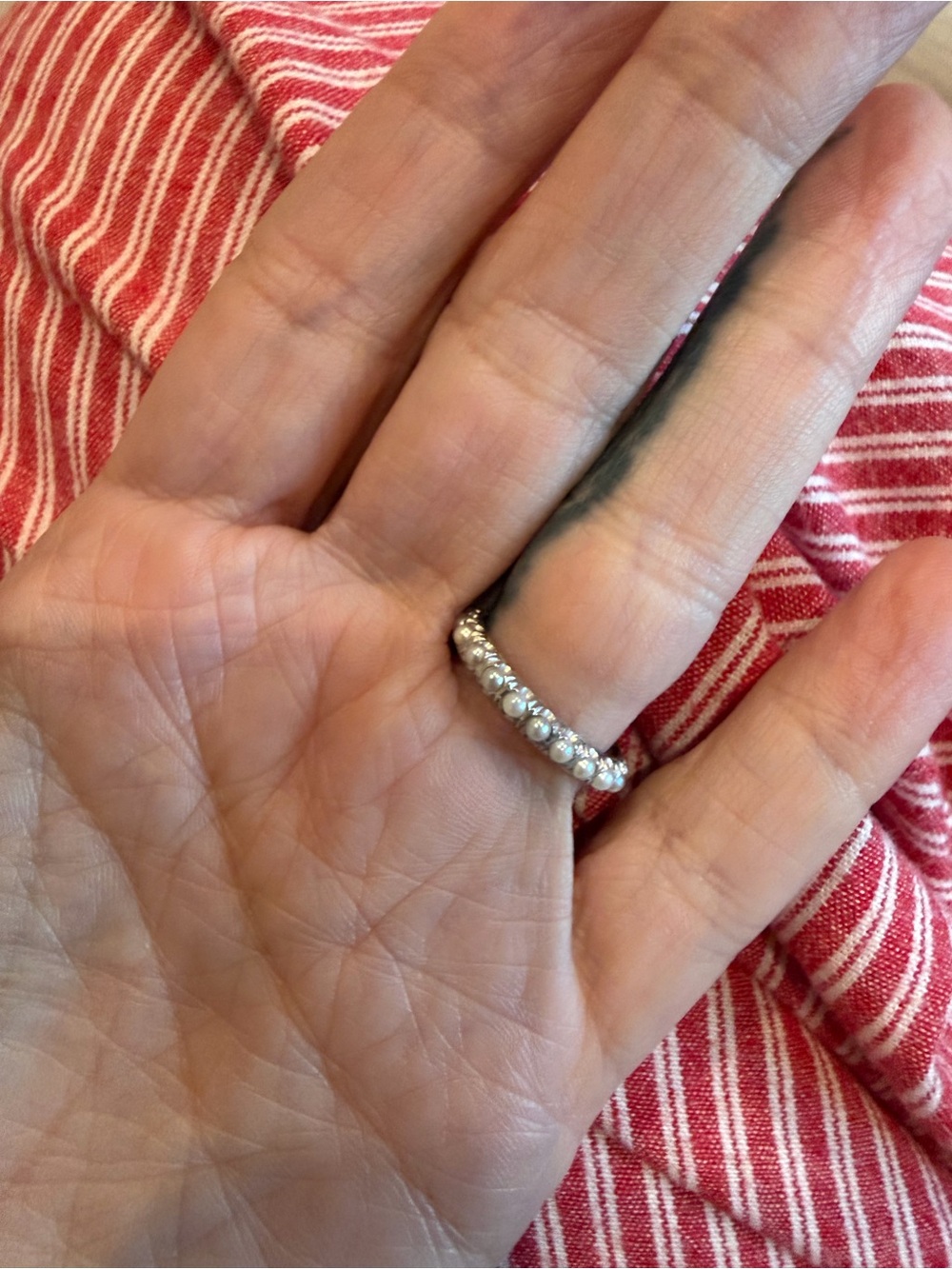Seed Pearl Eternity Band - 18k WG - Picture 6 of 6